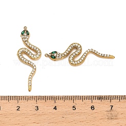 304ステンレスペンダント  ヘビ  立方晶ジルコニアとガラス  イオンプレーティング（ip）  18KGP本金メッキ  38.5x13.5x3.5mm  穴：1mm&nbsp;STAS-H244-01B-G