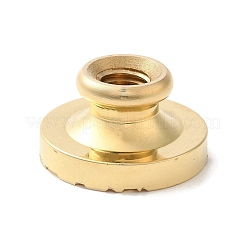 金メッキの丸いワックスシーリング真鍮スタンプヘッド  ワックスシーリングスタンプ用  葉  25.5x14mm  穴：7mm&nbsp;STAM-K001-07G-03