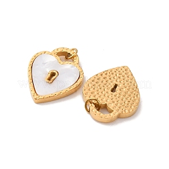 304 Stainless Steel Pave Natural Shell Pendants&nbsp;STAS-U061-05G