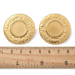 イオンプレーティング（IP）304ステンレススチール製スタッドピアス（女性用）  18KGP本金メッキ  35mm  トレイ：16mm&nbsp;EJEW-M089-11G