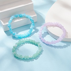 3 個 3 色のアクリルチップビーズストレッチブレスレットセット子供用  ミックスカラー  内径：1-7/8インチ（4.7cm）  1pc /カラー&nbsp;BJEW-JB09388