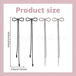 2 Pairs 2 Colors Alloy Bowknot Dangle Stud Earrings with Sterling Silver Pins&nbsp;EJEW-AN0004-89