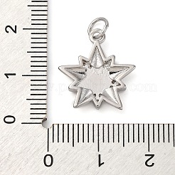 Brass Micro Pave Clear Cubic Zirconia Pendants&nbsp;KK-P308-76P