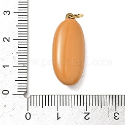 304ステンレススチール製ホットドッグ型エナメルペンダント  ゴールドカラー  レッド  26.5x12x8mm  丸カン：6x0.8ミリ  4.5mm内径&nbsp;ENAM-I086-01