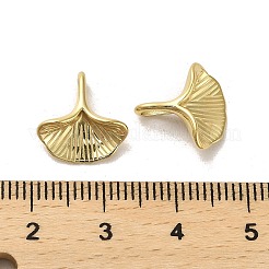 304ステンレススチールチャーム  イチョウの葉のチャーム  14KGP本金メッキ  13x12.5x4mm  穴：3.5x2mm&nbsp;STAS-L022-121G