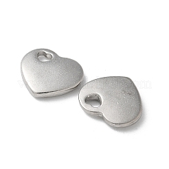 304ステンレスペンダント  ハートチャーム  ステンレス鋼色  15.5x17x3mm  穴：3.5x3mm&nbsp;STAS-I330-031P