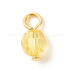 ファセット透明アクリルチャーム  ゴールデントーン鉄パーツ  ラウンド  ミックスカラー  11~11.5x5.5mm  穴：2.6mm&nbsp;PALLOY-JF01601-02