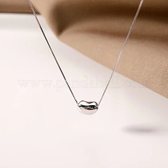 女性用ビーン925スターリングシルバーペンダントネックレス  ロジウムメッキ  プラチナ  15.75インチ（40cm）&nbsp;FS-WGEDBD6-01