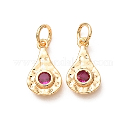 Brass Micro Pave Cubic Zirconia Charms&nbsp;CU-K002-42G-M