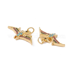 Rack Plating Brass Micro Pave Colorful Cubic Zirconia Pendants&nbsp;ZIRC-C040-48F-G