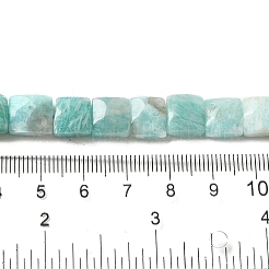 天然石アマゾナイトビーズ連売り  多面カット  正方形  9~10.5x9~10.5x5~5.5mm  穴：1mm  約39~42個/連  14.96~15.35インチ（38~39cm）&nbsp;G-C109-A12-02