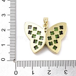 Brass Micro Pave Cubic Zirconia Pendants&nbsp;KK-F877-09G