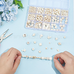 524Pcs 15 Styles Synthetical Turquoise & Howlite Beads Sets&nbsp;TURQ-PH0001-24