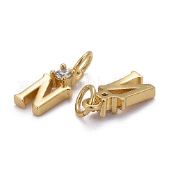 Brass Micro Pave Clear Cubic Zirconia Pendants&nbsp;ZIRC-Z011-35N