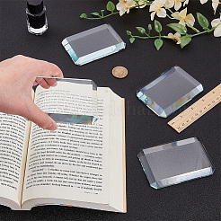 ガラス製中国書道用紙用重し 4個 鋳造  ペーパーウェイトブラシホルダー  長方形  透明  100x69x12mm&nbsp;AJEW-FG0005-55