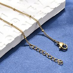 Ion Plating(IP) 304 Stainless Steel Curb Chain Anklets&nbsp;LS-AJEW-P069-05G