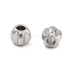 変色しない201ステンレススチールビーズ  花  ステンレス鋼色  3x3x2.5mm  穴：1.2mm&nbsp;STAS-B072-18A-P