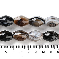 天然の瑪瑙ビーズ連売り  縞瑪瑙ビーズ  染め＆加熱  菱形  20~21x15mm  穴：1.4~1.8mm  約19個/連  15.08''（38.3センチメートル）&nbsp;G-NH0019-D02-03