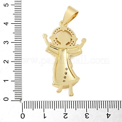 Brass Micro Pave Cubic Zirconia Pendants&nbsp;KK-P293-26C-G