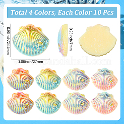 40Pcs 4 Colors Opaque Resin Cabochons&nbsp;CRES-SC0003-11