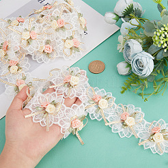 b 2 Yards Embroidery Polyester Flower Lace Trim Ribbon&nbsp;OCOR-GF0001-96