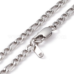 Non-Tarnish Men's 304 Stainless Steel Figaro Chain Necklace&nbsp;NJEW-JN03263