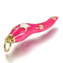 Brass Enamel Pendants&nbsp;KK-B026-15G-B