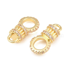 Brass Micro Pave Cubic Zirconia Connector Charms&nbsp;CU-CBAB99C-05G
