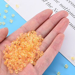 透明なアクリルビーズ  多面カット  双円錐形  オレンジ  5x4.5mm  穴：1.2mm  約12160個/500g&nbsp;MACR-S373-84-B03