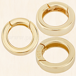 スターリングシルバーのスプリングゲートリング1個925個  スタンプ925個付き  ゴールドカラー  9ゲージ  12x3mm  穴：8mm&nbsp;STER-SC0001-65B