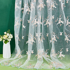 Flower Pattern Polyester Lace Fabic&nbsp;DIY-WH0061-021C