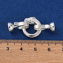 Brass Micro Pave Cubic Zirconia Fold Over Clasps&nbsp;KK-C076-02S