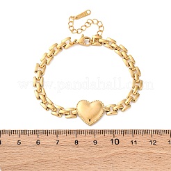 Heart 304 Stainless Steel Panther Chain Bracelets for Women&nbsp;BJEW-R027-02G