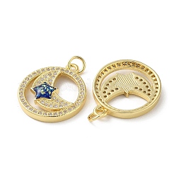 Brass Micro Pave Clear Cubic Zirconia Pendants&nbsp;KK-C045-26G