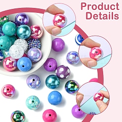 DIY Round Resin Beads and Acrylic Beads Jewelry Making Findings Kits&nbsp;DIY-FS0007-73
