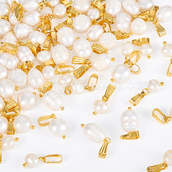 60Pcs 3 Style Natural Pearl Pendants&nbsp;PALLOY-CW00001