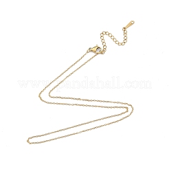 304ステンレススチールアズキチェーンネックレス男性用女性用  ゴールドカラー  ワイド：1.2mm  15.75インチ（40cm）&nbsp;X-NJEW-N050-A03-G12
