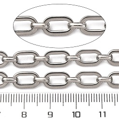 304ステンレススチール長方形リンクチェーン  溶接されていない  ステンレス鋼色  11x6.5x1.4mm&nbsp;CHS-S012-26P-A