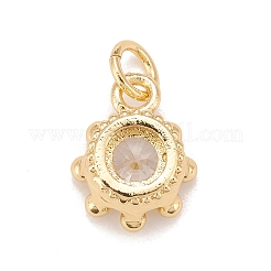 Brass Inlaid Clear Cubic Zirconia Charms&nbsp;KK-A161-34G-B
