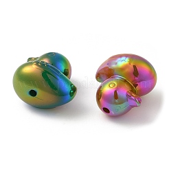UVメッキ不透明アクリルビーズ  虹色の  アヒル  ミックスカラー  22x16x21.5mm  穴：2mm&nbsp;SACR-L005-14