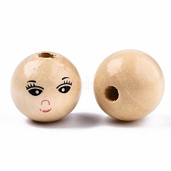 未完成の天然木ビーズ  顔を丸める  バリーウッド  21~22mm  穴：4mm  約160個/500g&nbsp;WOOD-T019-31-A-22mm
