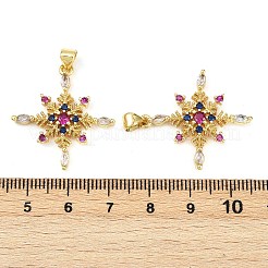 Brass Micro Pave Cubic Zirconia Pendants&nbsp;X-KK-S526-45G
