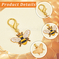24Pcs 6 Styles Bees Alloy Enamel Shoe Charms&nbsp;HJEW-CP00012