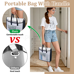 Translucent PP Book Storage Tote Bags with Polyester Handles&nbsp;ABAG-WH0039-68A