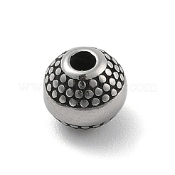 316サージカルステンレスビーズ  ラウンド  アンティークシルバー  6x5.5mm  穴：1.8mm&nbsp;STAS-S173-07AS
