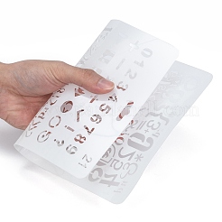 プラスチック再利用可能な描画絵画ステンシル テンプレート  DIY スクラップブック 壁 布 床 家具用  長方形  ホワイト  262x174x0.4mm&nbsp;DIY-F018-B21
