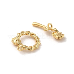 真鍮製マンテル  花  カドミウムフリー＆ニッケルフリー＆鉛フリー  18KGP本金メッキ  リング：17.5x16.5x4mm  穴：1.6ミリメートル;バー：22x8x8ミリメートル  穴：1.8mm&nbsp;KK-M270-20G
