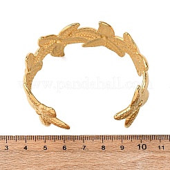 女性用304ステンレススチールカフバングル  ヒトデ  イオンプレーティング（ip）  18KGP本金メッキ  1-3/8インチ（3.4cm）  内径：1-7/8x2-1/4インチ（4.8x5.8cm）&nbsp;BJEW-G749-04G
