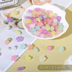 200Pcs 4 Style Luminous Acrylic Beads&nbsp;TACR-FS0001-02