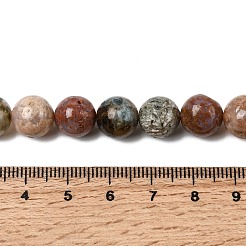 天然の花の瑪瑙ビーズ連売り  ラウンド  10~10.5mm  穴：0.9mm  約38個/連  15.35''（39センチメートル）&nbsp;G-B044-A01-03-A